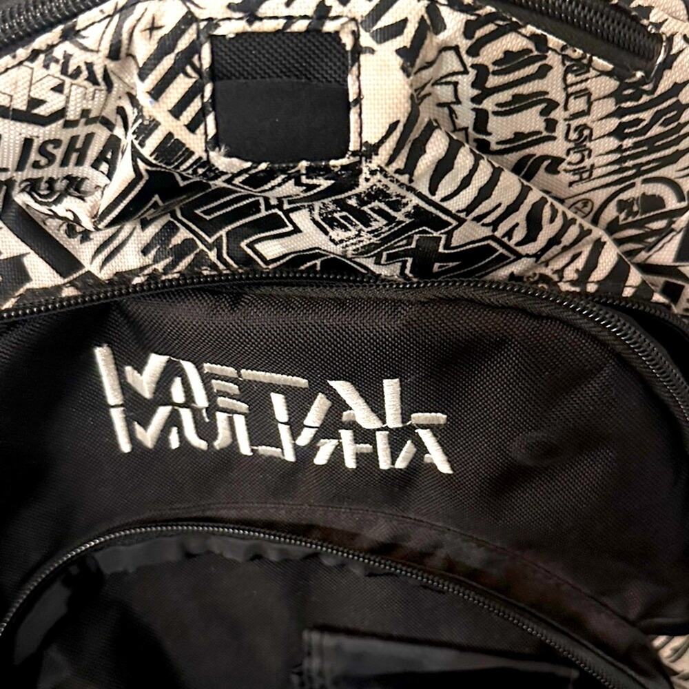 NWOT Rare Metal Mulisha Backpack Vintage Black White Laptop Bag Tons of Pockets - Picture 11 of 14